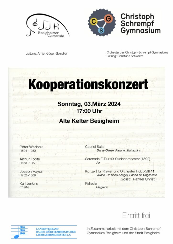 Einladung zum Kooperationskonzert!